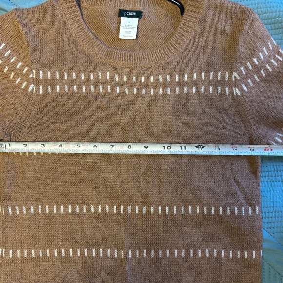 J. Crew Tan Knit Sweater with cream details. Size S - Picture 7 of 8